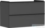 Hansgrohe XELU Q 98x49, 5 cm-es 2 fiókos fali szekrény matt fekete fogantyúval, matt gyémántszürke 54032670 (54032670)