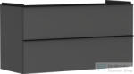 Hansgrohe XELU Q 118x49, 5 cm-es 2 fiókos fali szekrény matt fekete fogantyúval, matt gyémántszürke 54036670 (54036670)