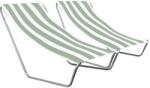  Set de 2 sezlonguri pliante pentru plaja SAND, dungi verde deschis