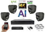  MS - 4K AI IP kamerarendszer 4 kamerával switchel 8 Mpix GD - 6377K4B
