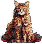 Woodbest Maine Coon család - különleges fa kirakó 180db /29cm x 29cm/