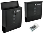 Malatec postaláda, fekete színben, festett, zárható, újságtartóval, 10 x 30, 7 x 34 cm, A4-es méret (00083)