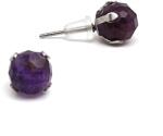 R. M. ékszer Fülbevaló fazettált acél karmos golyó ametiszt 8mm (087052)