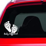 SMAER Sticker auto Picioruse - Baby on board personalizat 2 - M_rime: 15cm*15cm