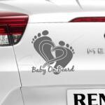 SMAER Sticker auto Picioruse - Baby on board personalizat 1 - M_rime: 15cm*15cm