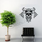 SMAER Sticker Perete Craniu - Sticker Decorativ Craniu viking - M_rime: 60cm*50cm