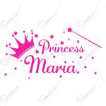 SMAER Sticker cu nume - Sticker de perete Princess cu coroana - M_rime: 90cm*45cm