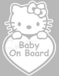 SMAER Sticker auto Pisicuta - Baby on board, sticker personalizat cu nume - M_rime: 25cm*22cm