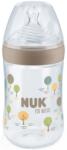 Nuk Шише със силиконов биберон NUK for Nature - 260 ml, размер M, Бежово (10742003) - baby