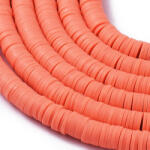  UV Narancssárga Polymer Korong Heishi Gyöngy Gyöngyfüzér 8x0, 5-1mm ~45cm