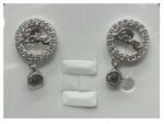 Flippy Cercei din Argint 925, Jolie Silver, pentru Dama, Model Love in Cerc cu Cristale, 1.74 g, Design Minimalist Elegant, Argintiu (teo-125991)