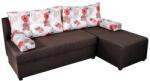 Bedora Modena Coffee Jasmine Flower Sarokülő 206x145x80 cm, kihúzható, tárolóládás, átfordítható, textil, barna, piros