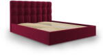 Mazzini Sofa Nerin Burgundy Franciaágy 160x200 cm, bordó, szövet, tárolóládával