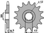 PBR acél standard első lánckerék 7005 - 420 PBR Erőátviteli alkatrész Lánc, lánckerék, láncszett Első lánckerék - motomotors - 6 657 Ft