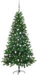 vidaXL Brad cu led-uri globuri 180 cm verde (3077727)