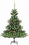 vidaXL Nordmann cu LED&globuri 120 cm verde (3077558)