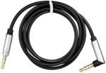  Flat AUX kábel 90 fokban döntött 3.5 mm Jack fekete