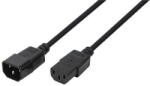 LogiLink Tápkábel hosszabbító, IEC C14 - IEC C13, fekete, 3 m (CP110)