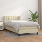 vidaXL krémszínű műbőr rugós ágy matraccal 100 x 200 cm (3127297)