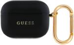 GUESS PU szemcsés klasszikus logós tok AirPods 3-hoz fekete