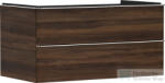 Hansgrohe XELU Q 98x57 cm-es 2 fiókos fali szekrény pulthoz, króm fogantyúval, sötét dió 54081000 (54081000)
