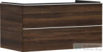 Hansgrohe XELU Q 98x57 cm-es 2 fiókos fali szekrény pulthoz, matt fehér fogantyúval, sötét dió 54081700 (54081700)