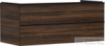 Hansgrohe XELU Q 118x57 cm-es 2 fiókos fali szekrény pulthoz, matt fekete fogantyúval, sötét dió 54085670 (54085670)