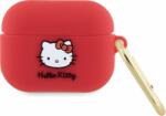 Hello Kitty 3D Kitty Head Airpods Pro Szilikon tok - Piros (HKAP3DKHSF)