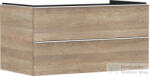 Hansgrohe XELU Q 98x57 cm-es 2 fiókos fali szekrény pulthoz, matt fehér fogantyúval, természetes tölgy 54080700 (54080700)