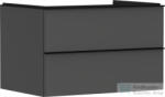 Hansgrohe XELU Q 78x57 cm-es 2 fiókos fali szekrény pulthoz, matt fekete fogantyúval, matt gyémántszürke 54075670 (54075670)