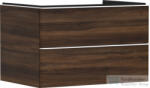 Hansgrohe XELU Q 78x57 cm-es 2 fiókos fali szekrény pulthoz, matt fehér fogantyúval, sötét dió 54077700 (54077700)