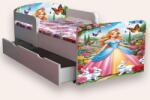 Camera Magica Pat fete Printesa Cu Manere Mic 2-8 Ani Cu Sertar Cu Saltea Inclusa 140x70 Cmg49440773177684 (CMG49440773177684)