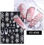 Körömmatrica - STZ-5D08 Karácsony hópihe