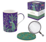 Easy Life Porcelán szűrősbögre tetővel, 350ml, dobozban, Imperial Peacock, Atmosphere (105IMPP)