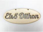  Natúr fa - "Első Otthon" ovál tábla 6x14cm - KIFUTÓ - kosarbolt