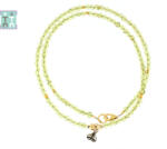  Colier din Olivina Rotund 3-3, 9 mm - Accesorii de Argint 925 - GF