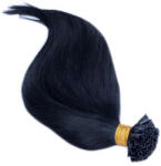 HairExtensionShop Keratinos U-TIP Emberi Póthaj Hőillesztéshez Koromfekete 40cm (Szín #1) (RUT401)