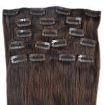 HairExtensionShop Csatos Emberi Póthaj Standard Natúr Barna Színben 40cm (Szín #2) (RC402)
