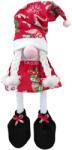  Karácsonyi Manó Orrmanó 50 cm (68 cm) piros szoknyás lány manó (KARORR9)