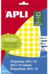 APLI Etikett, 10 mm kör, kézzel írható, színes, APLI, sárga, 1008 etikett/csomag (LCA2730) - onlinepapirbolt