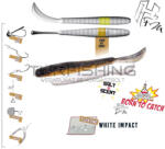 Herakles LEFTAIL WORM 3.4" 8.6cm FLOATING White Impact (ARHKLWS33F) - turfishing