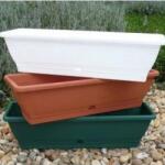  Monaco balkonláda tálcával - zöld, 40 cm