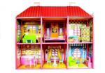LEAN Toys Jucarie casuta de papusi pentru fetite vila cu etaj si mobilier leantoys (104097) Casuta papusi