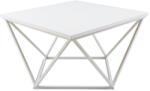 HowHomely Kávésasztal CURVED 60x60 cm fehér DD0514 (DD0514)