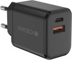 DVICED fali töltő 35W GaN 1 USB-A, 1 USB-C EU kábellel - Fekete