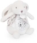 Doudou Iepuraș de pluș Musical Night Light Star Projector White Doudou et Compagnie cu sunete și lumini sunete albe alb 16 cm de la 0 luni (DC4202)