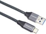 PremiumCord KU31CS3 USB-C Apa - USB-A Apa Adat és Töltő Kábel - Szürke 3m
