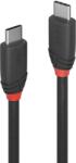 Lindy 36905 USB-C Apa - USB-C Apa 3.2 Adat és Töltőkábel - Fekete 0.5m (36905)