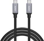 AUKEY CB-CD6 USB-C Apa - USB-C Apa 3.0 Adat és Töltő Kábel - Szürke 2m (CB-CD6)