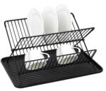 Kinghoff Uscator de vase cu suport tacamuri Kinghoff KH 1356, 43 x 32 x 25.5 cm, Negru (KH 1356) Uscator vase